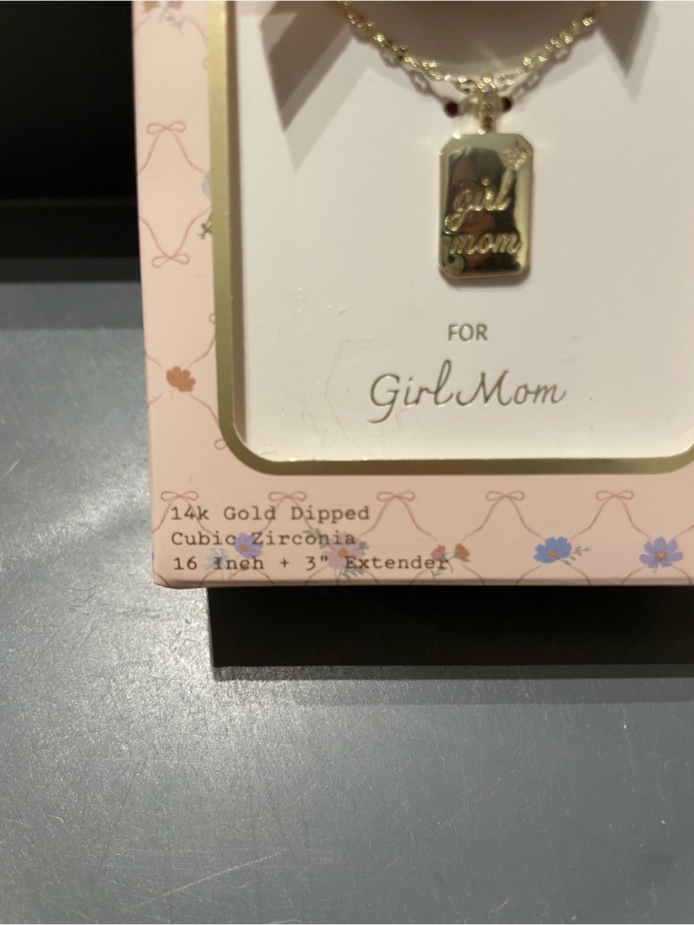 A New Day 14k gold-dipped “Girl Mom” pendant necklace 16 inch + 3” Extender New - Picture 2 of 2